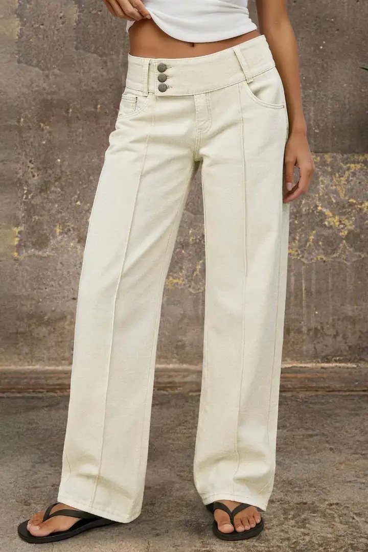 🔥 6 FOR ONLY $29.99! Women’s Mid-Waist Straight Leg Crop Jeans – Washed Ripped Raw Hem Denim