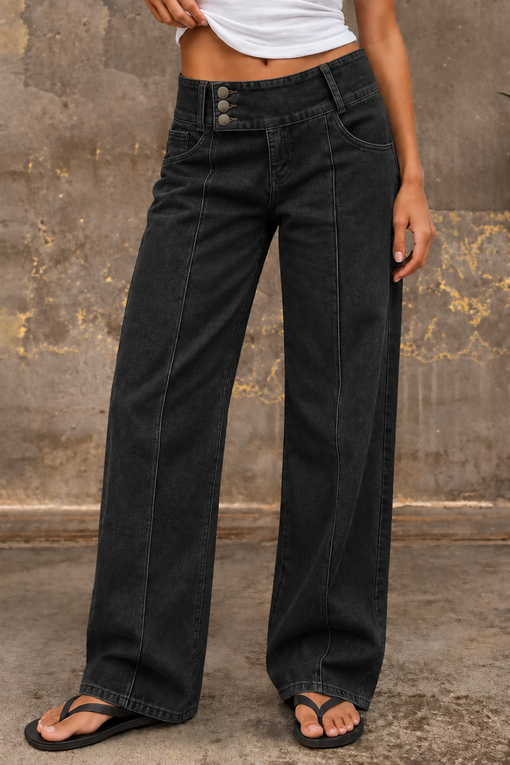 🔥 6 FOR ONLY $29.99! Women’s Mid-Waist Straight Leg Crop Jeans – Washed Ripped Raw Hem Denim