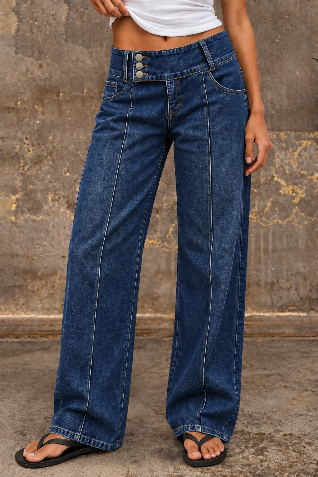 🔥 6 FOR ONLY $29.99! Women’s Mid-Waist Straight Leg Crop Jeans – Washed Ripped Raw Hem Denim