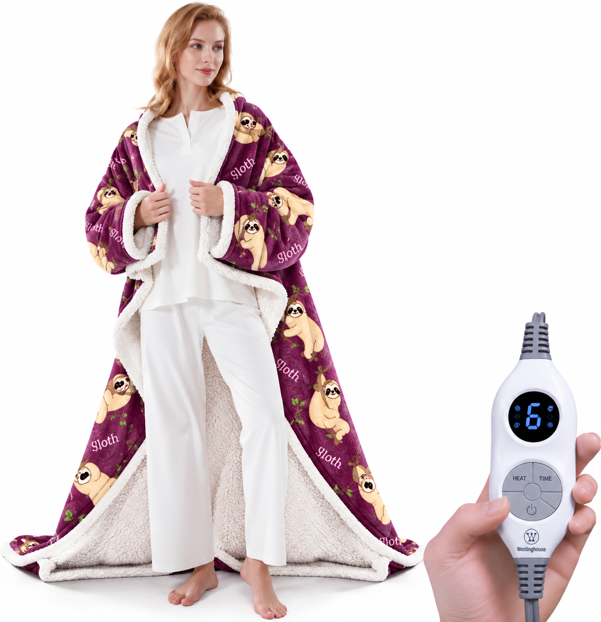 🔥 12 FOR ONLY $29.99! Heated Sherpa Wrap with Foot Pocket – Cozy Warmth, Overheat Protection & Auto Shut-Off