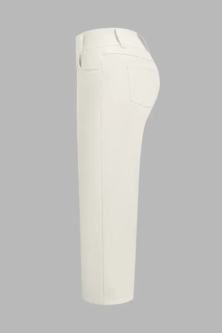 🔥 6 FOR ONLY $29.99! Women’s Mid-Waist Straight Leg Crop Jeans – Washed Ripped Raw Hem Denim