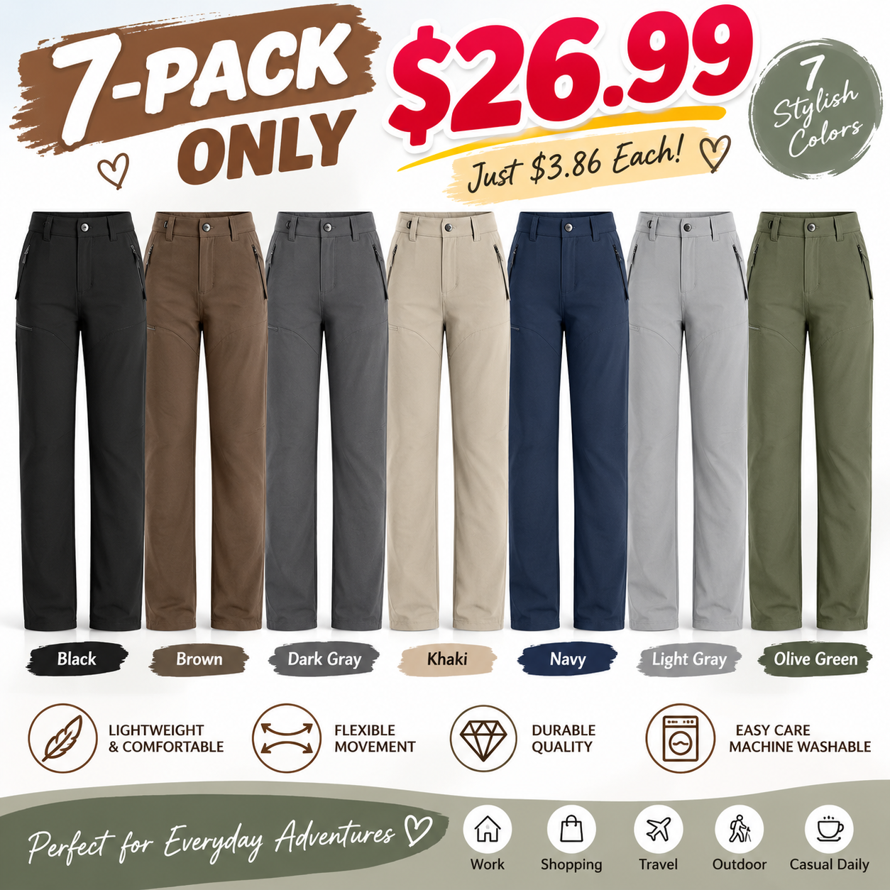 Trelovia - Women's Stretch Flex-Fit Outdoor Utility Pants