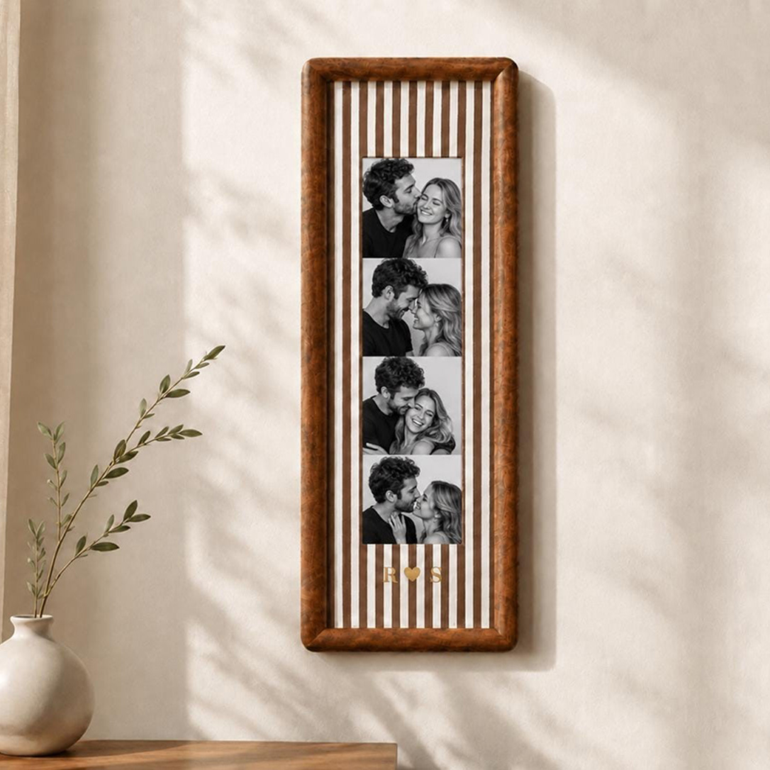 Personalized Photo Strip Frame – Custom Photo Booth Keepsake for Couples