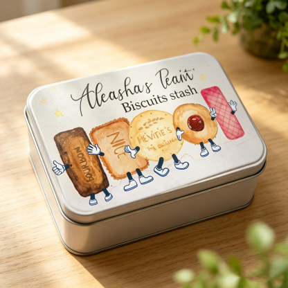 Personalized Biscuit Tin, Custom Cookie Storage Box with Name & Message, Fun Food Gift Box, Birthday Gift, Anniversary Keepsake for Sweet Lovers