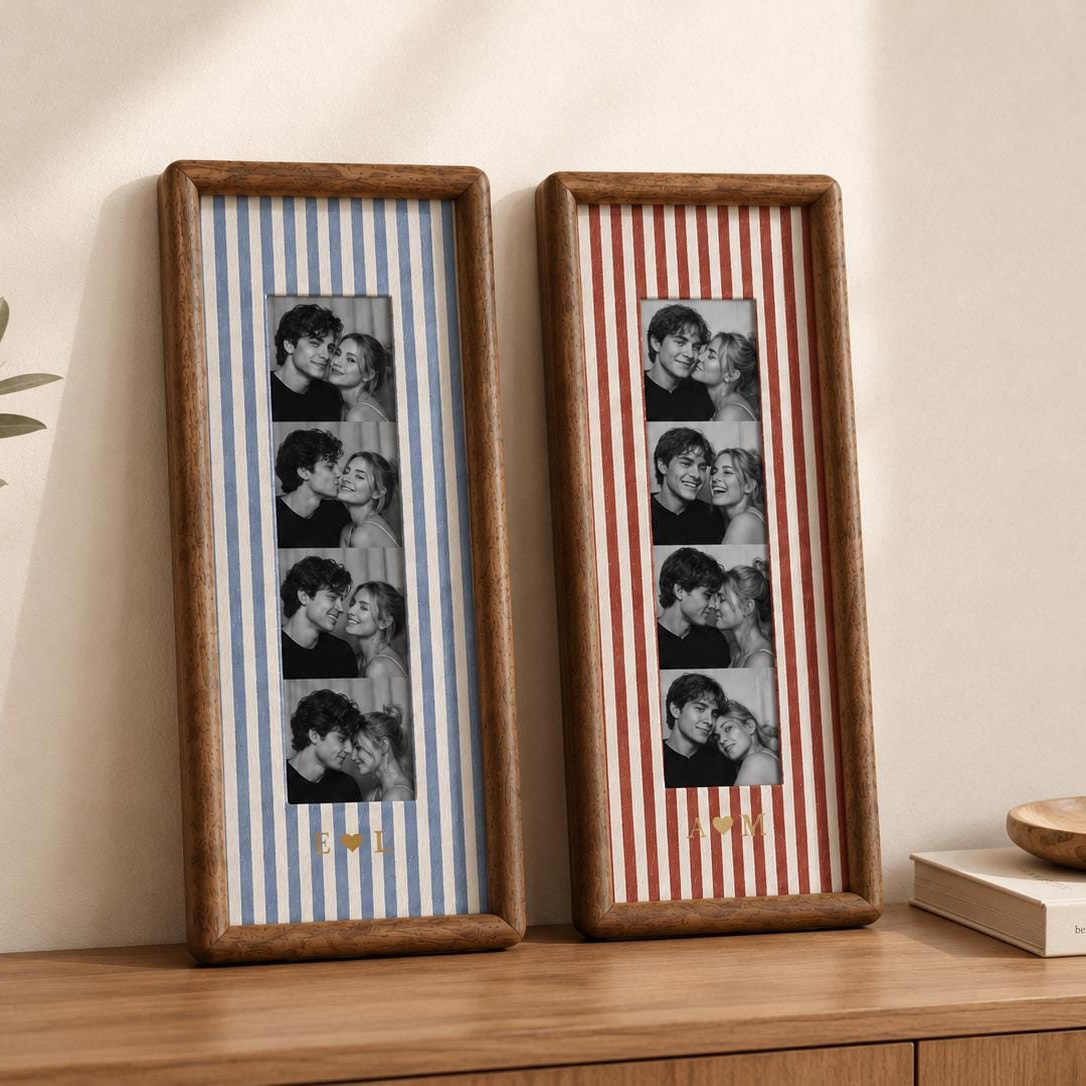 Personalized Photo Strip Frame – Custom Couple Keepsake & Wall Decor
