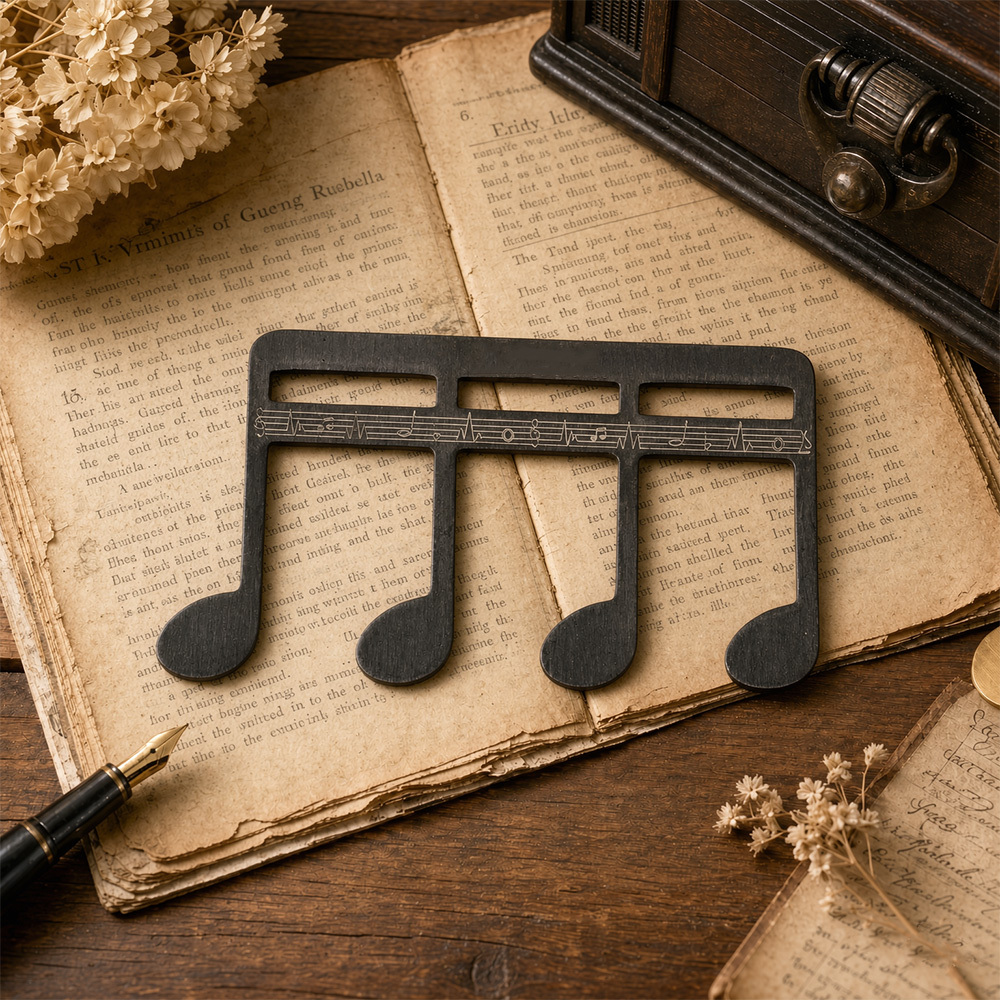 Personalized Music Note Page Holder Bookmark – Custom Name Engraved Stainless Steel Clip for Sheet Music, Piano, Violin & Guitar Players, Gift for Musicians