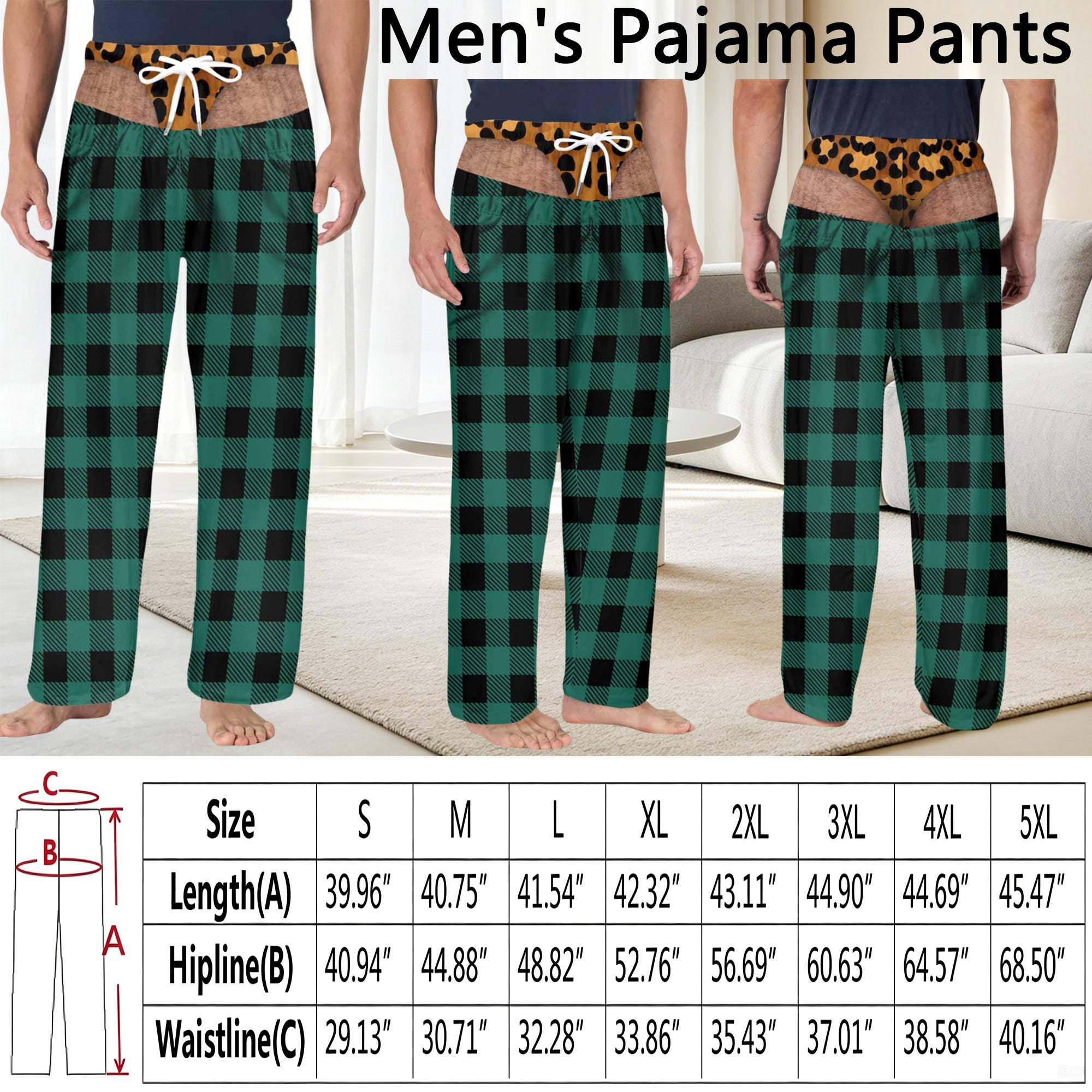 Funny Fake Butt Pajama Pants, Custom Prank Underwear Print Lounge Pants, Novelty Gag Gift for Men and Women
