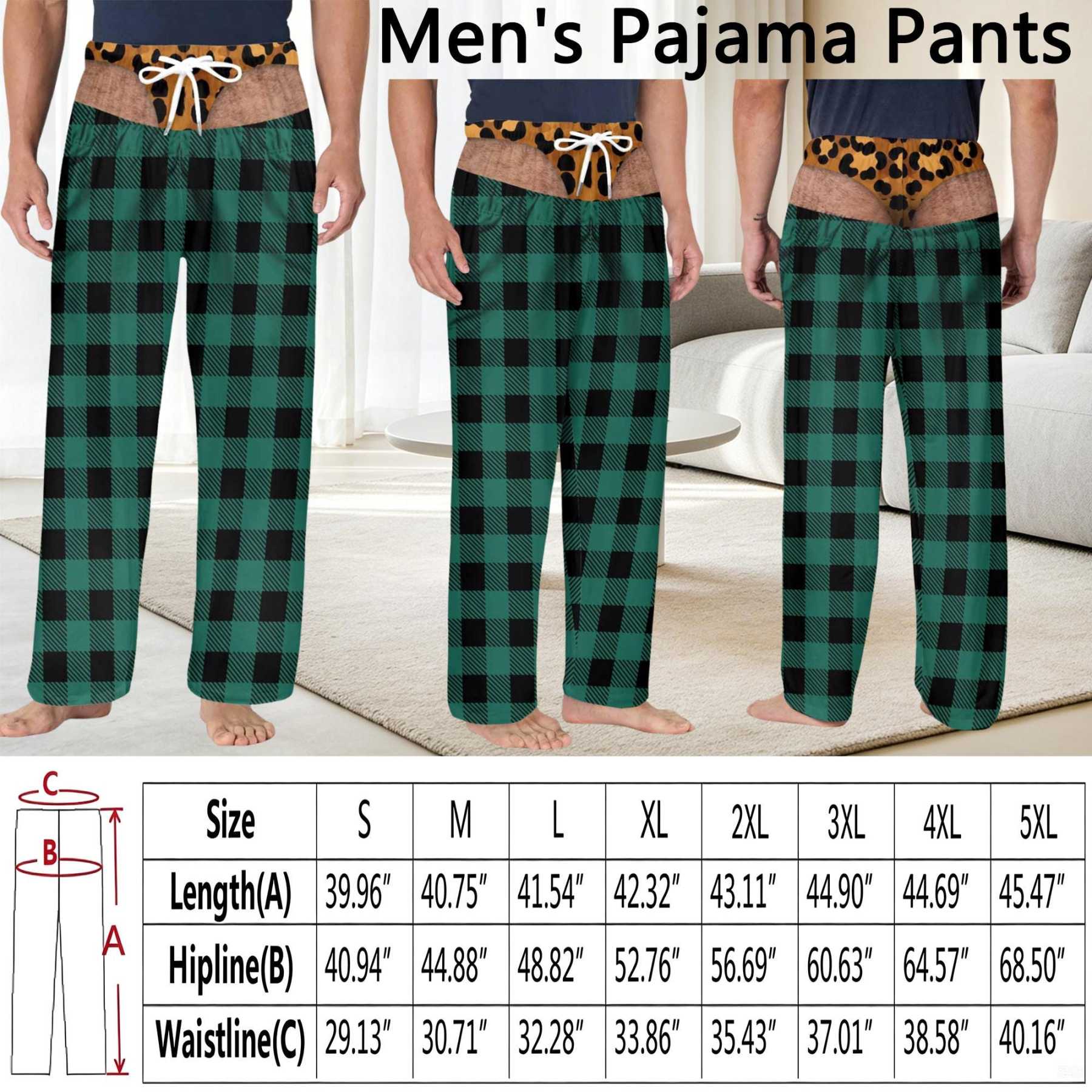 Funny Fake Butt Pajama Pants, Custom Prank Underwear Print Lounge Pants, Novelty Gag Gift for Men and Women