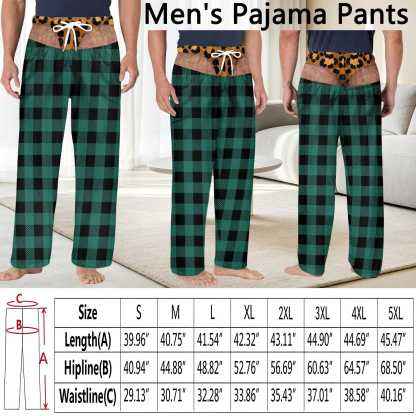Funny Fake Butt Pajama Pants, Custom Prank Underwear Print Lounge Pants, Novelty Gag Gift for Men and Women