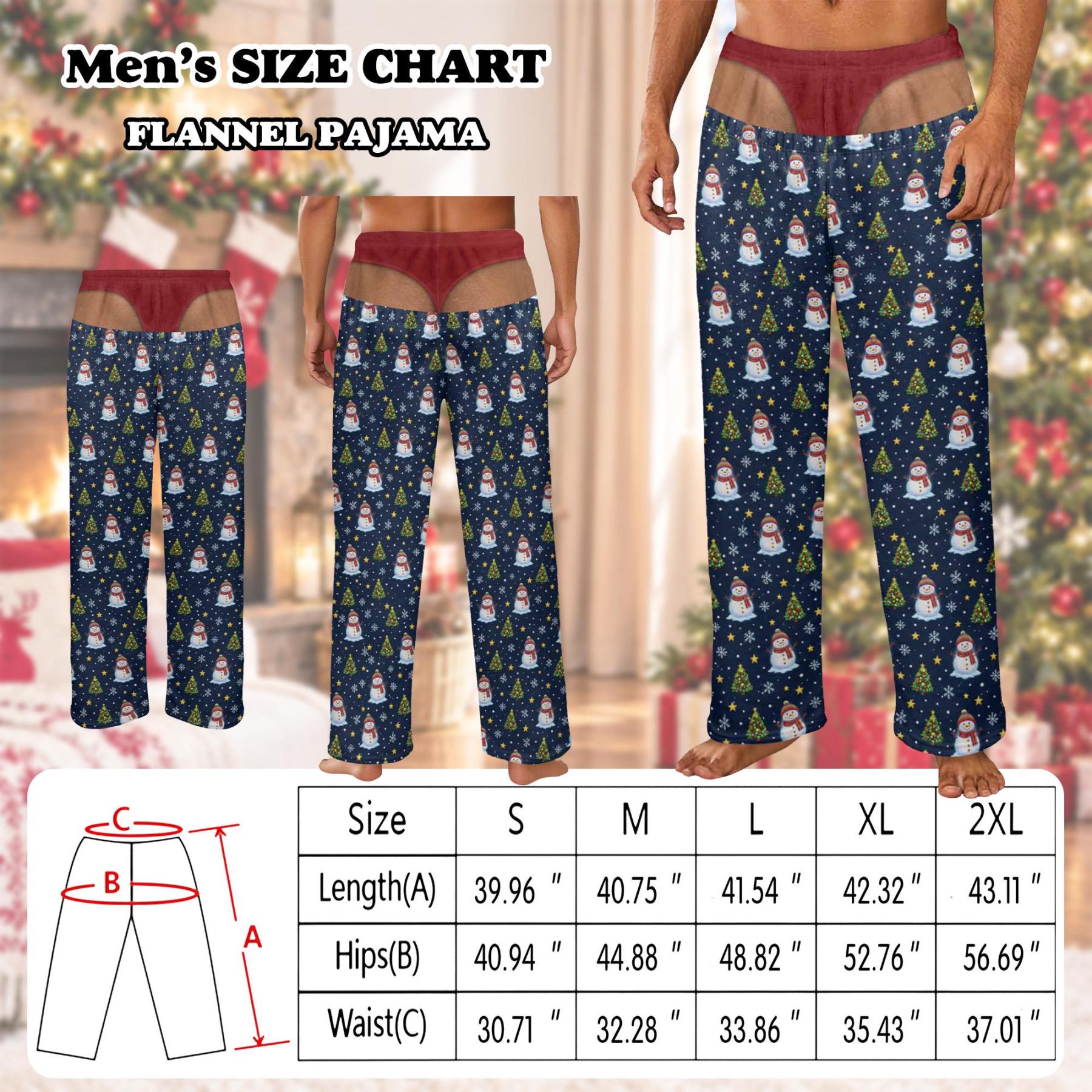 Personalized Fake Butt Prank Pajama Pants, Funny Custom Underwear Print Lounge Pants, Novelty Christmas Gag Gift