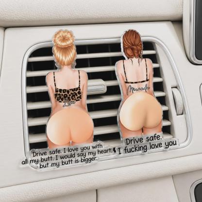 Personalized Funny Squishy Rearview Mirror Hanger, “Drive Safe” Gift for Him