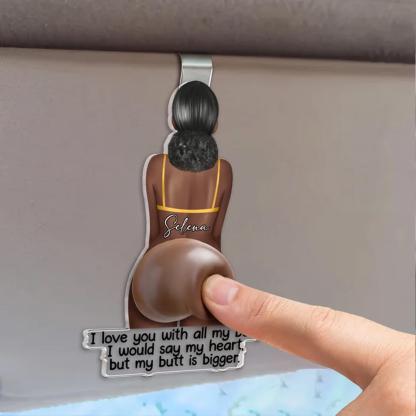 Personalized Funny Car Visor Clip, Romantic Anniversary Gift for Husband or Boyfriend