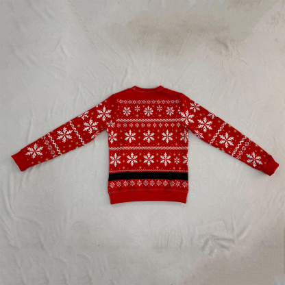 Funny Couple Christmas Sweaters, Ugly Christmas Sweater with Fake Abs Print, Matching Holiday Sweaters, Funny Christmas Gift for Couples