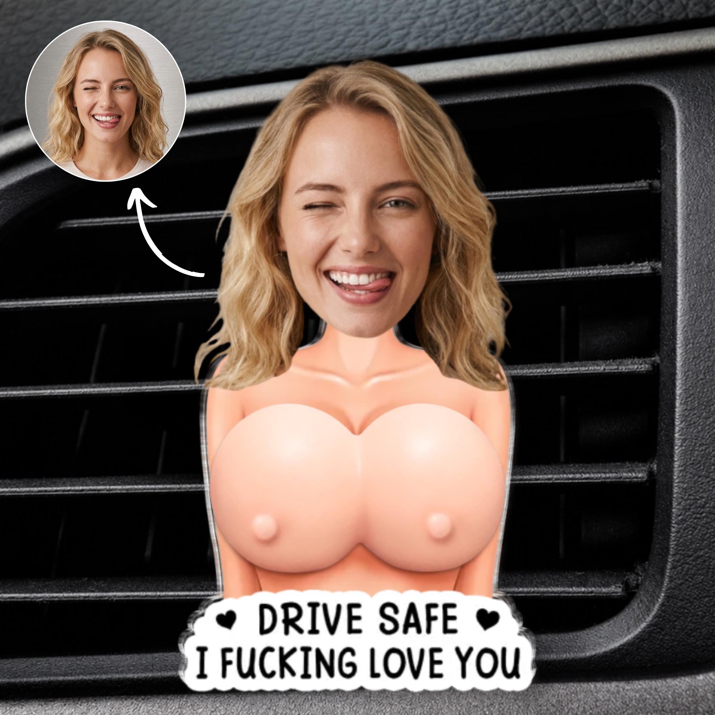 Personalized Photo Squishy Car Vent Clip, Funny Drive Safe Gift for Couples