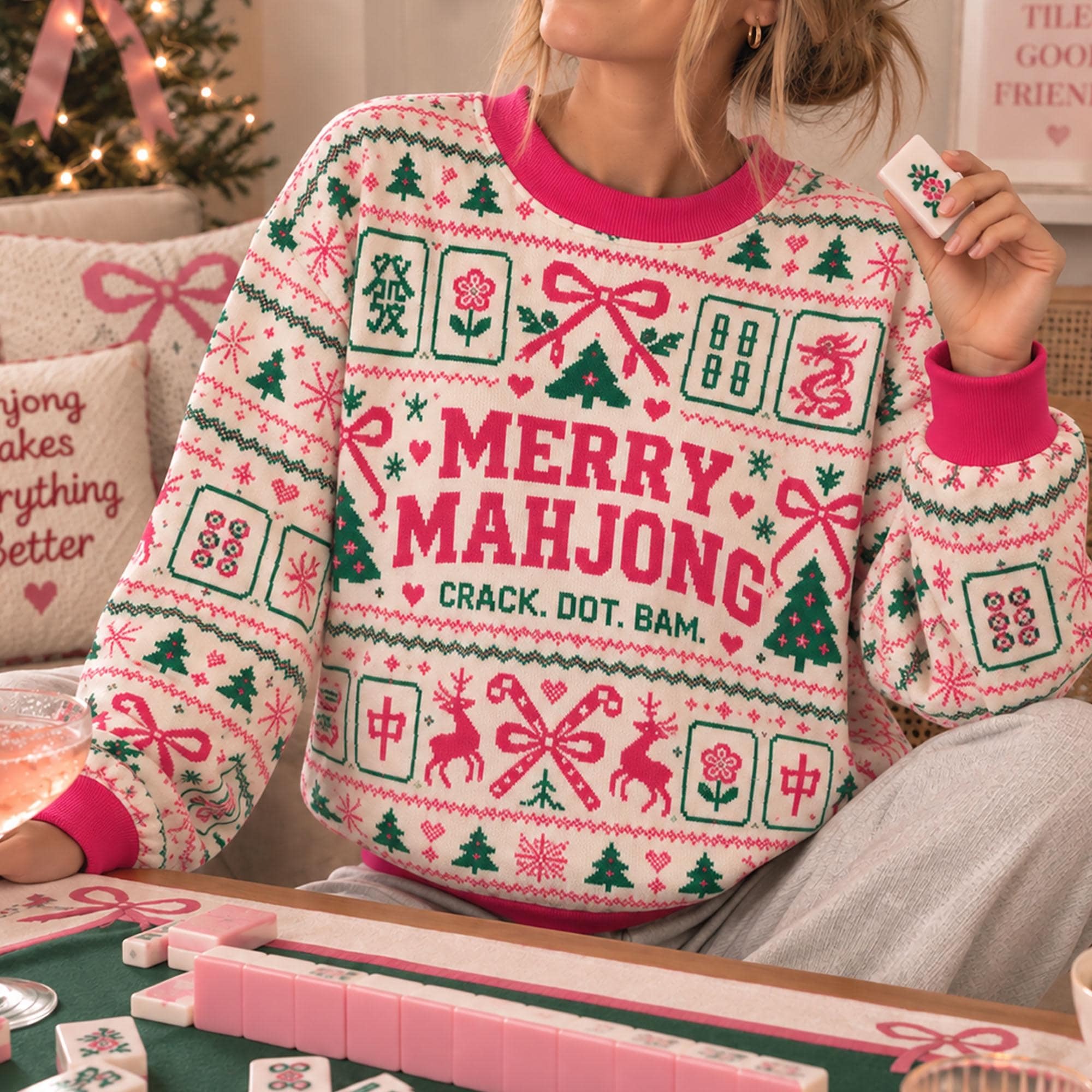 Style 2 festive Mahjong sweatshirt design