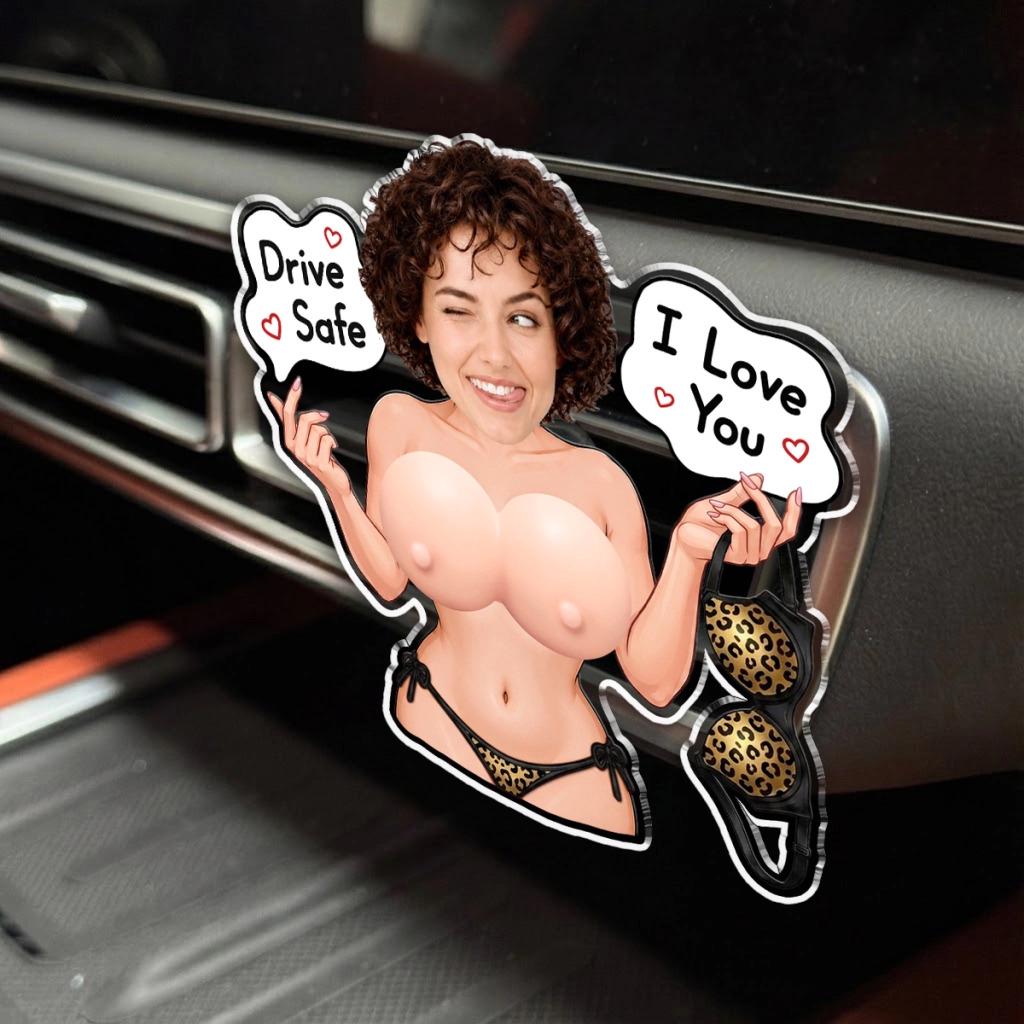 Personalized Sexy Wife Photo Squishy Car Vent Clip, Funny Gift for Husband