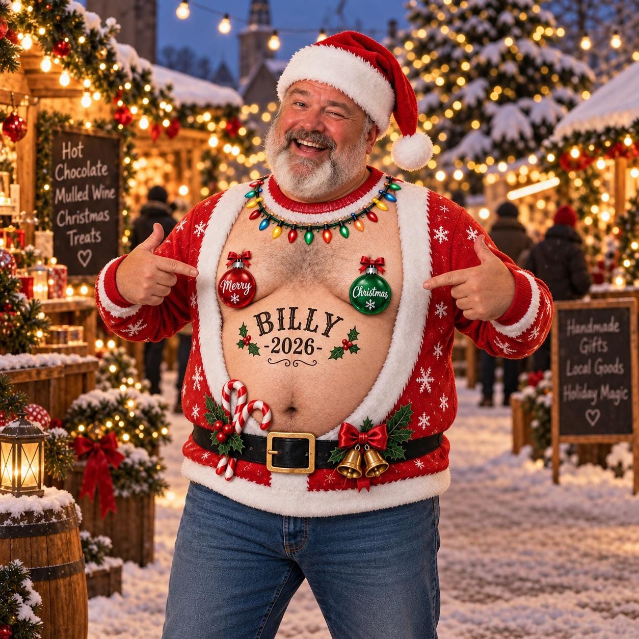 Personalized Santa Belly Christmas Sweater