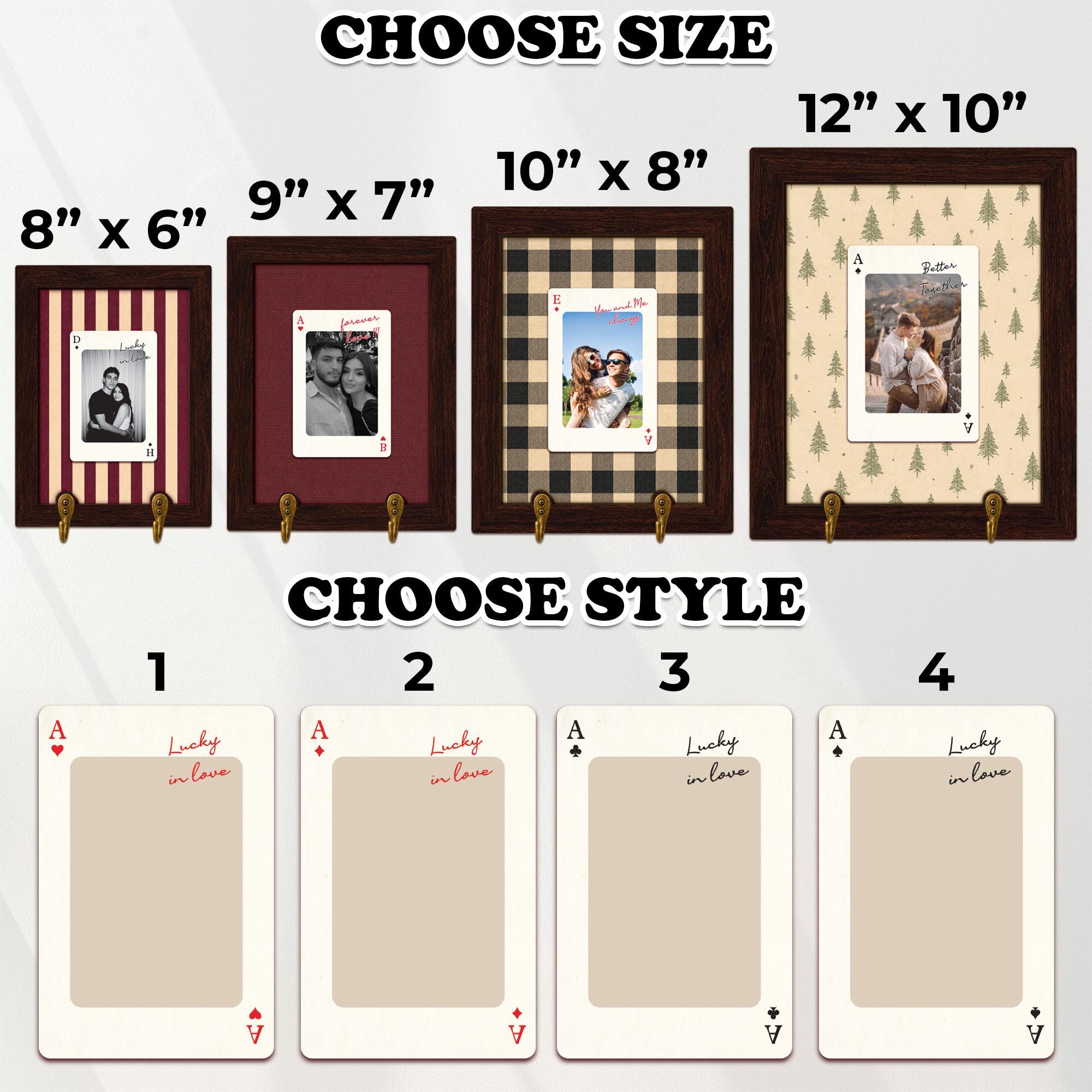 Personalized Striped Wooden Photo Key Holder, Custom Photo Strip Wall Decor, Couple Keepsake Gift