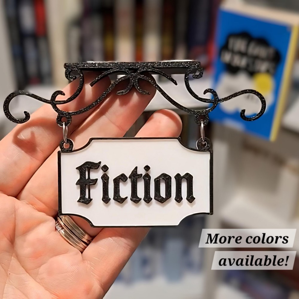 Personalized Bookshelf Genre Sign, Custom Home Library Decor, Book Nook Shelf Divider