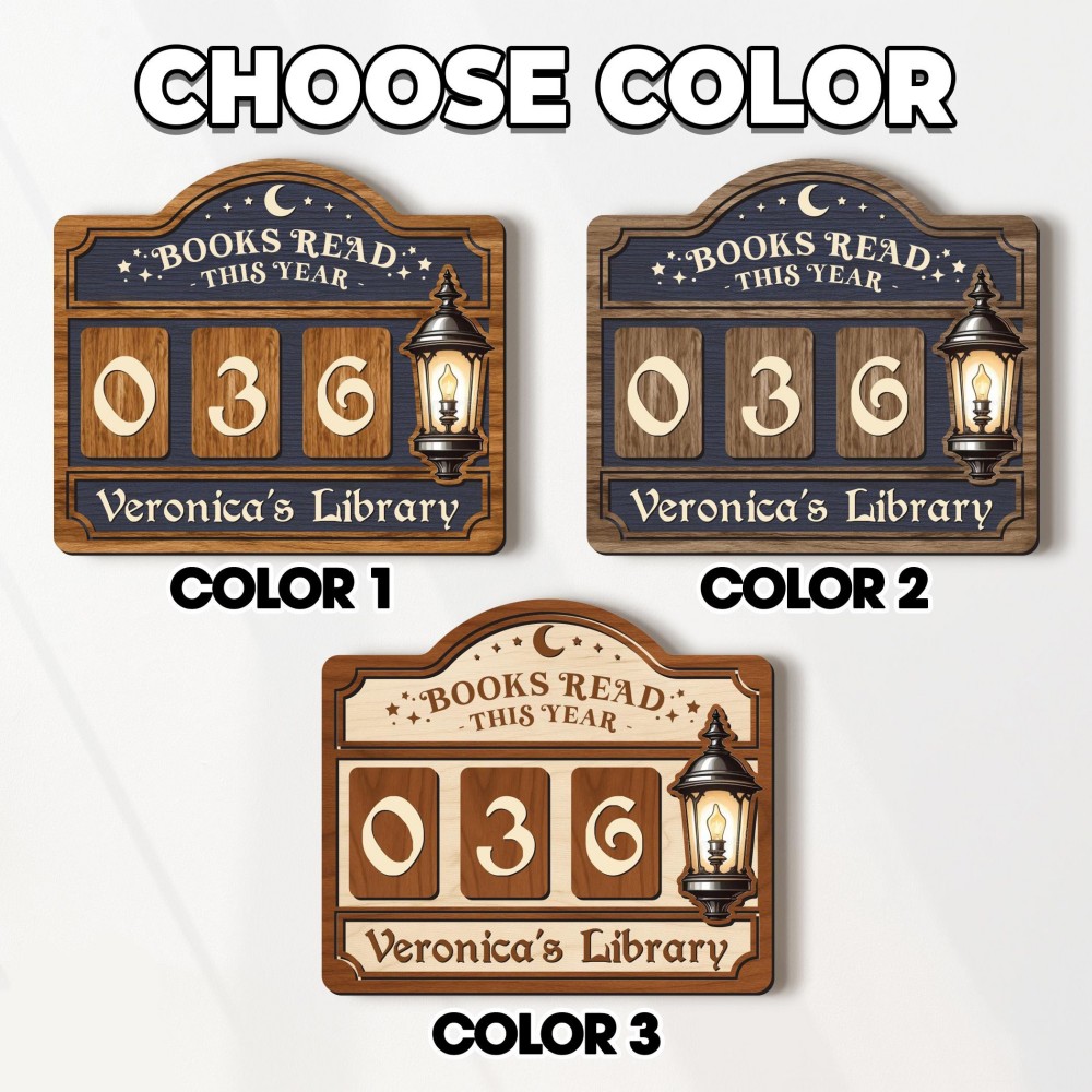 Personalized Books Read Tracker color options