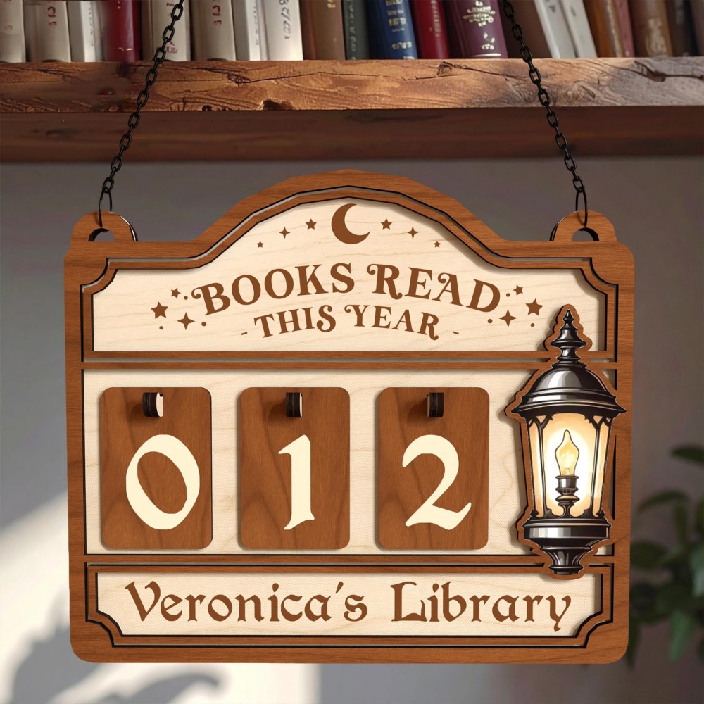 Personalized Books Read Tracker, Books Read This Year Counter, Custom Bookshelf Decor, Book Lover Gift