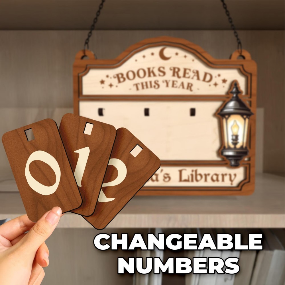 Personalized Books Read Tracker, Books Read This Year Counter, Custom Bookshelf Decor, Book Lover Gift
