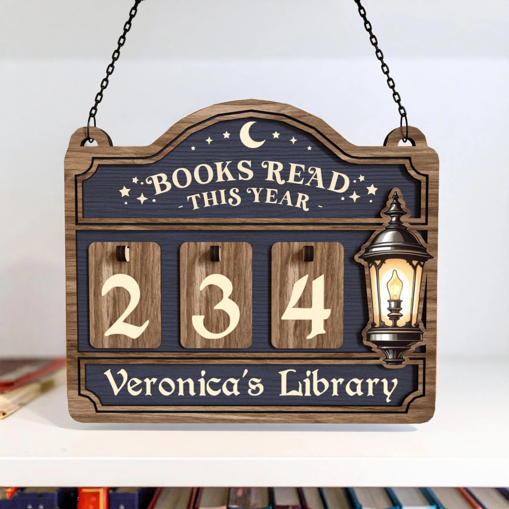 Personalized Books Read Tracker, Books Read This Year Counter, Custom Bookshelf Decor, Book Lover Gift