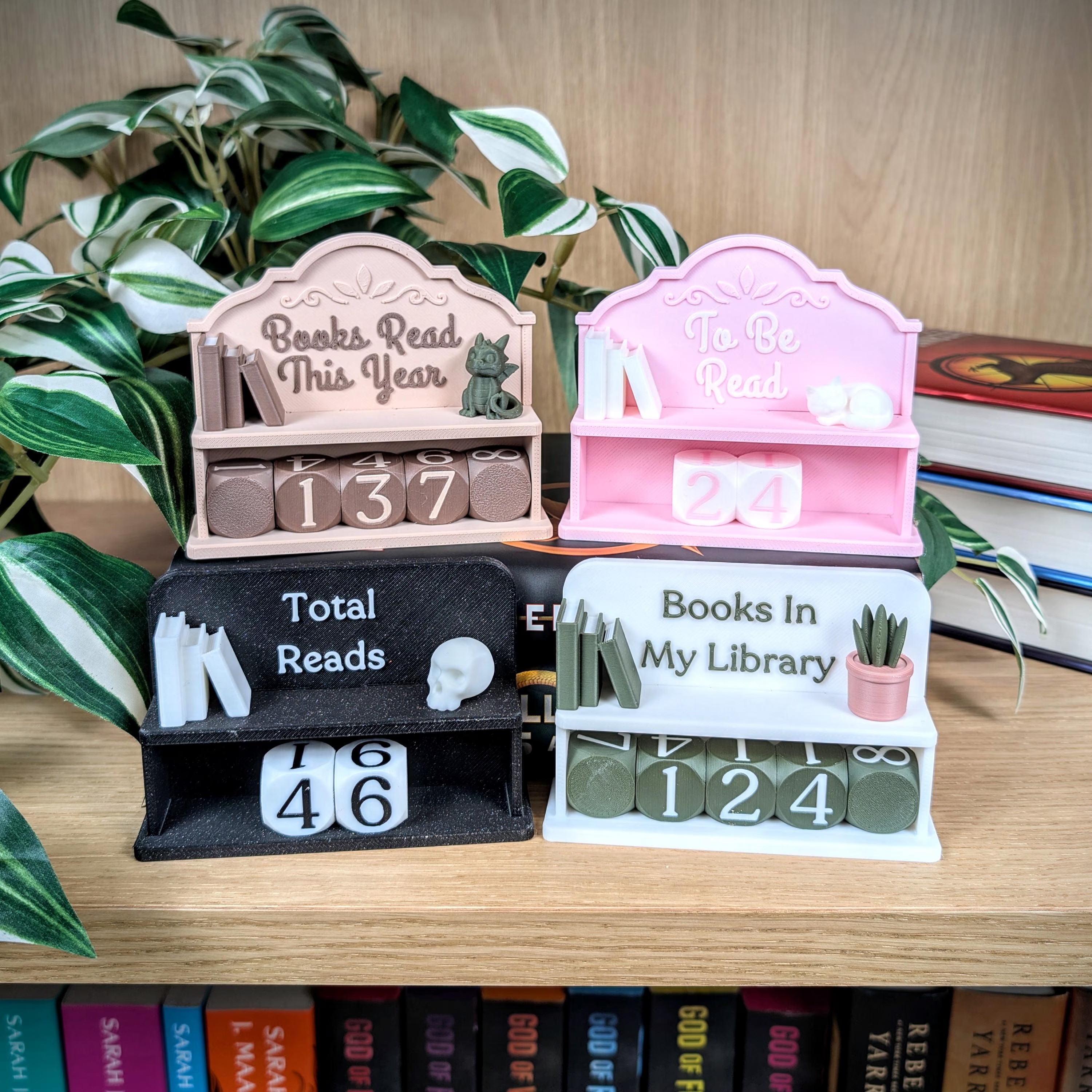 Books Read This Year Counter, Book Tracker, Cozy Bookshelf Decor for Readers