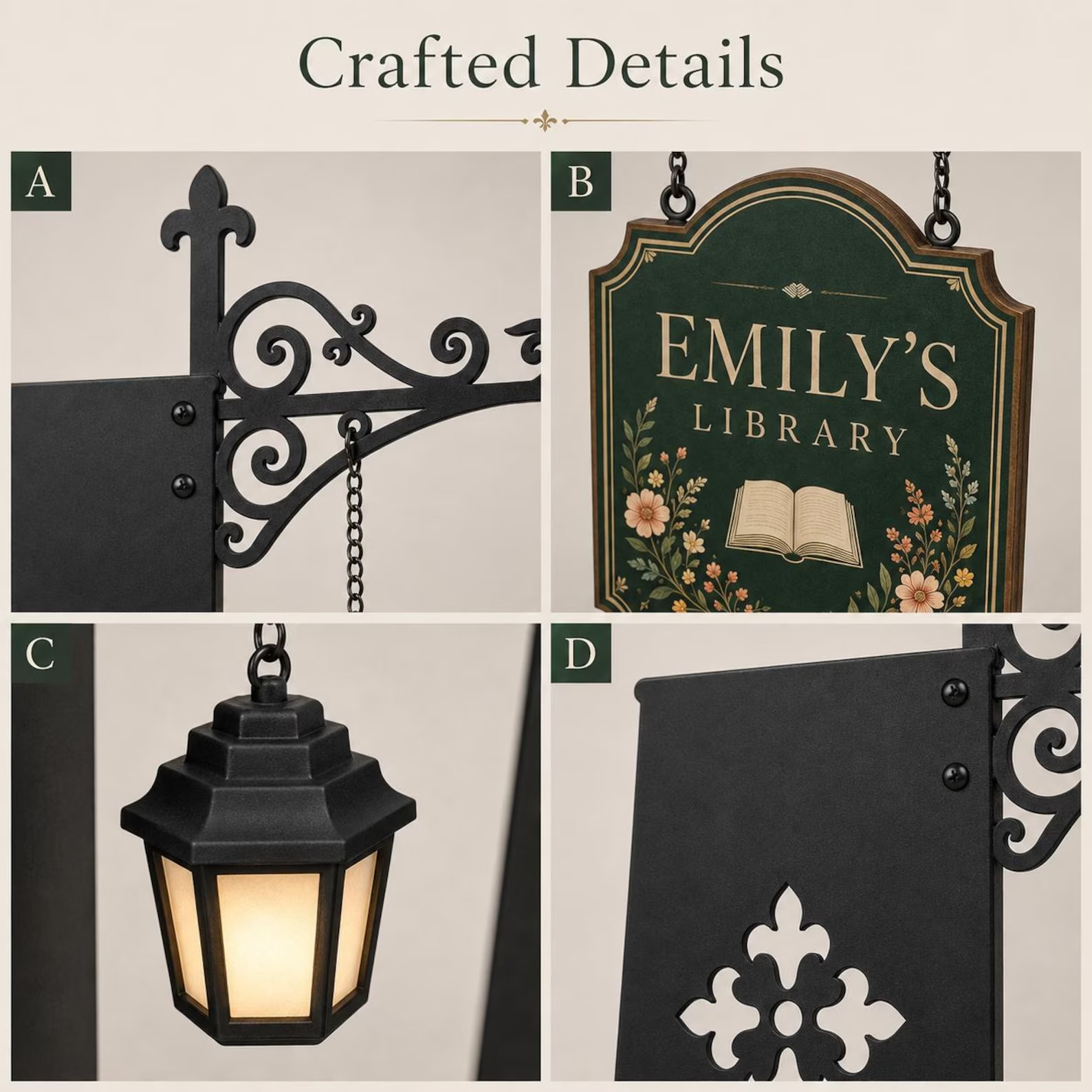 Personalized Bookshelf Sign with LED Light for Book Lovers and Cozy Reading Nooks