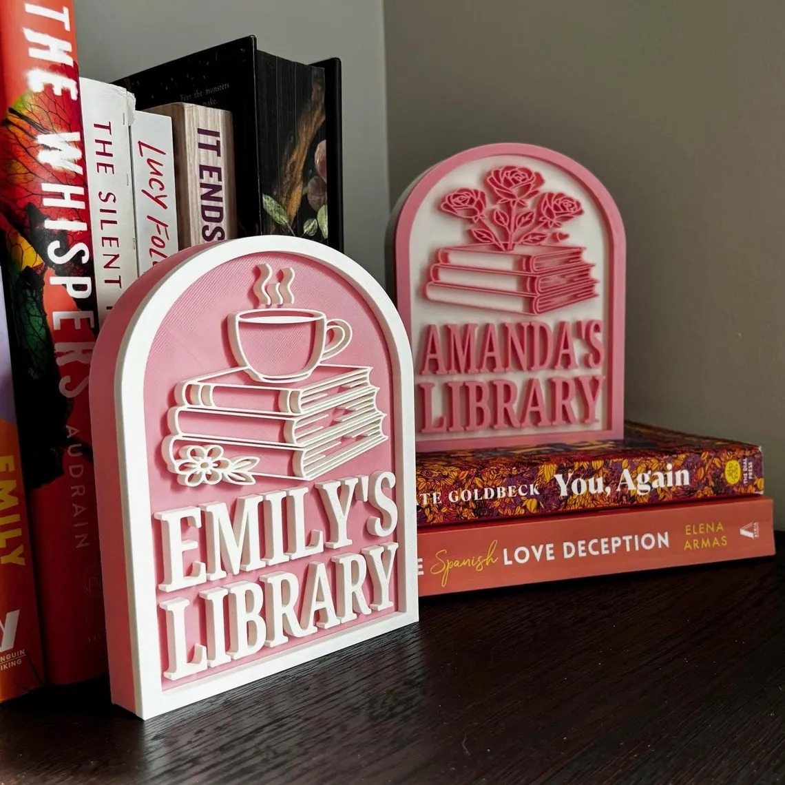 Personalized Library Sign, Custom Bookshelf Decor for Your Reading Nook