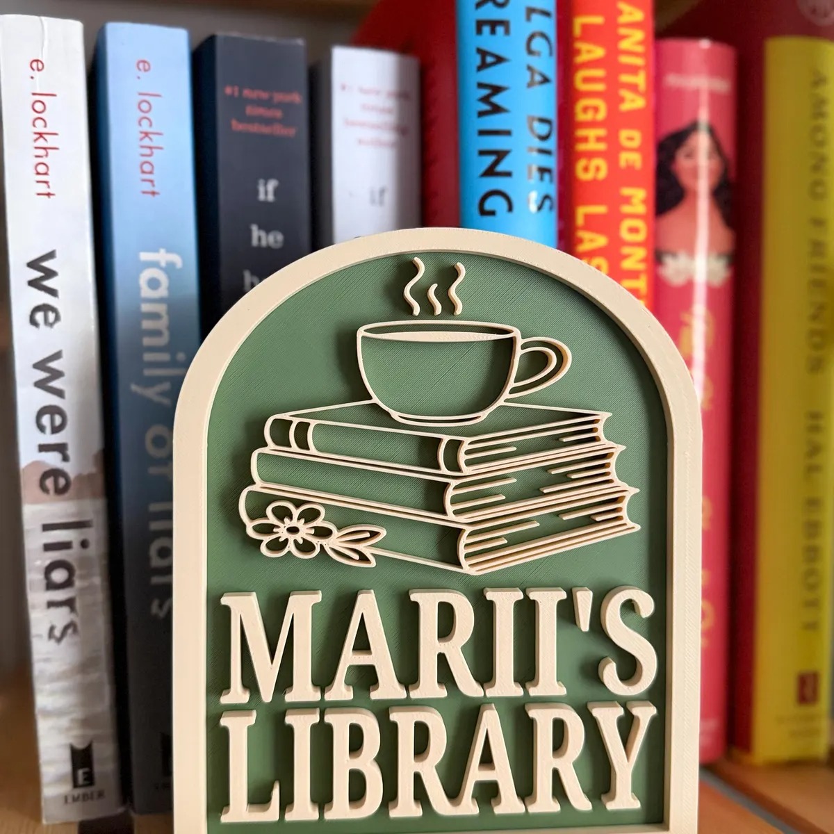 Personalized Library Sign, Custom Bookshelf Decor for Your Reading Nook