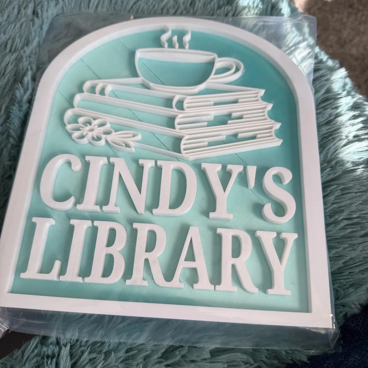 Personalized Library Sign, Custom Bookshelf Decor for Your Reading Nook