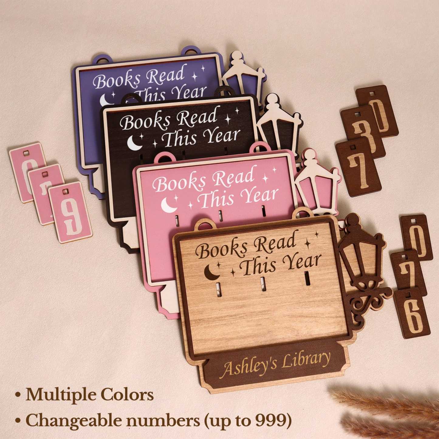 Personalized Book Tracker, Books Read This Year Counter, Custom Bookshelf Decor