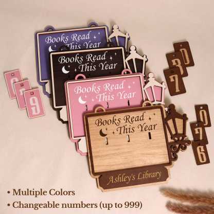 Personalized Book Tracker, Books Read This Year Counter, Custom Bookshelf Decor