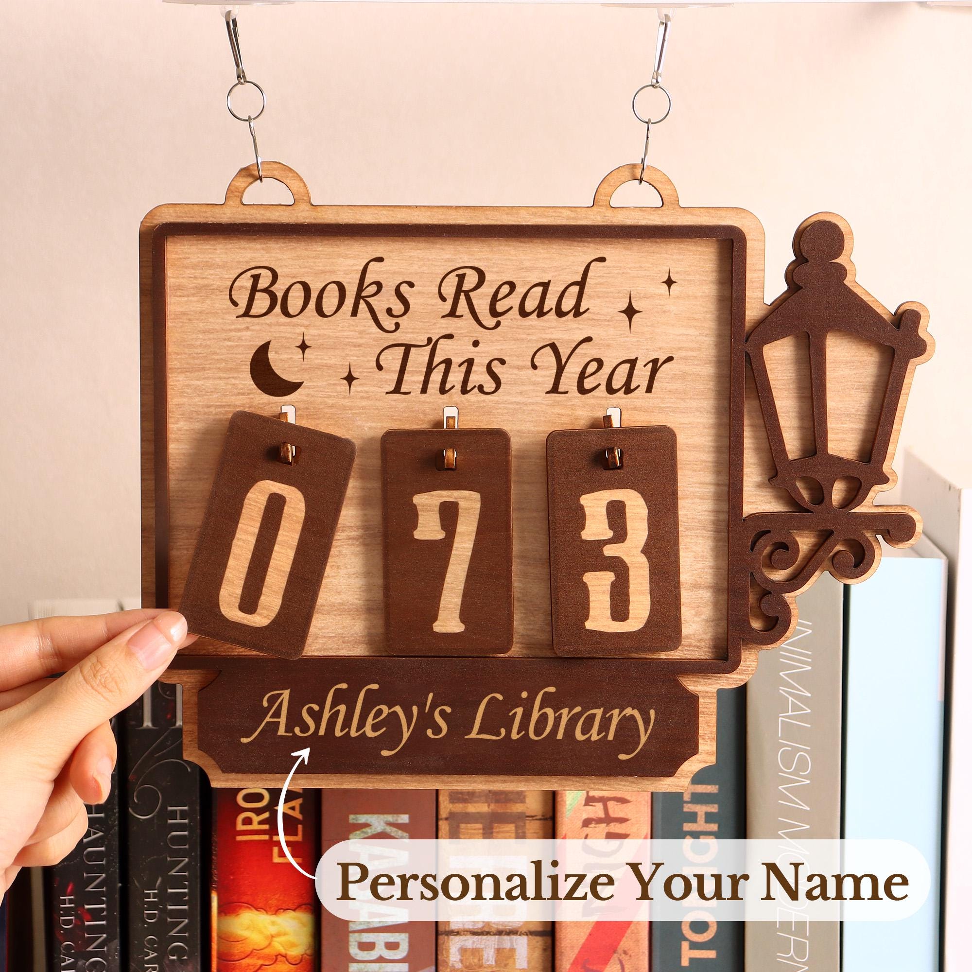 Personalized Book Tracker, Books Read This Year Counter, Custom Bookshelf Decor
