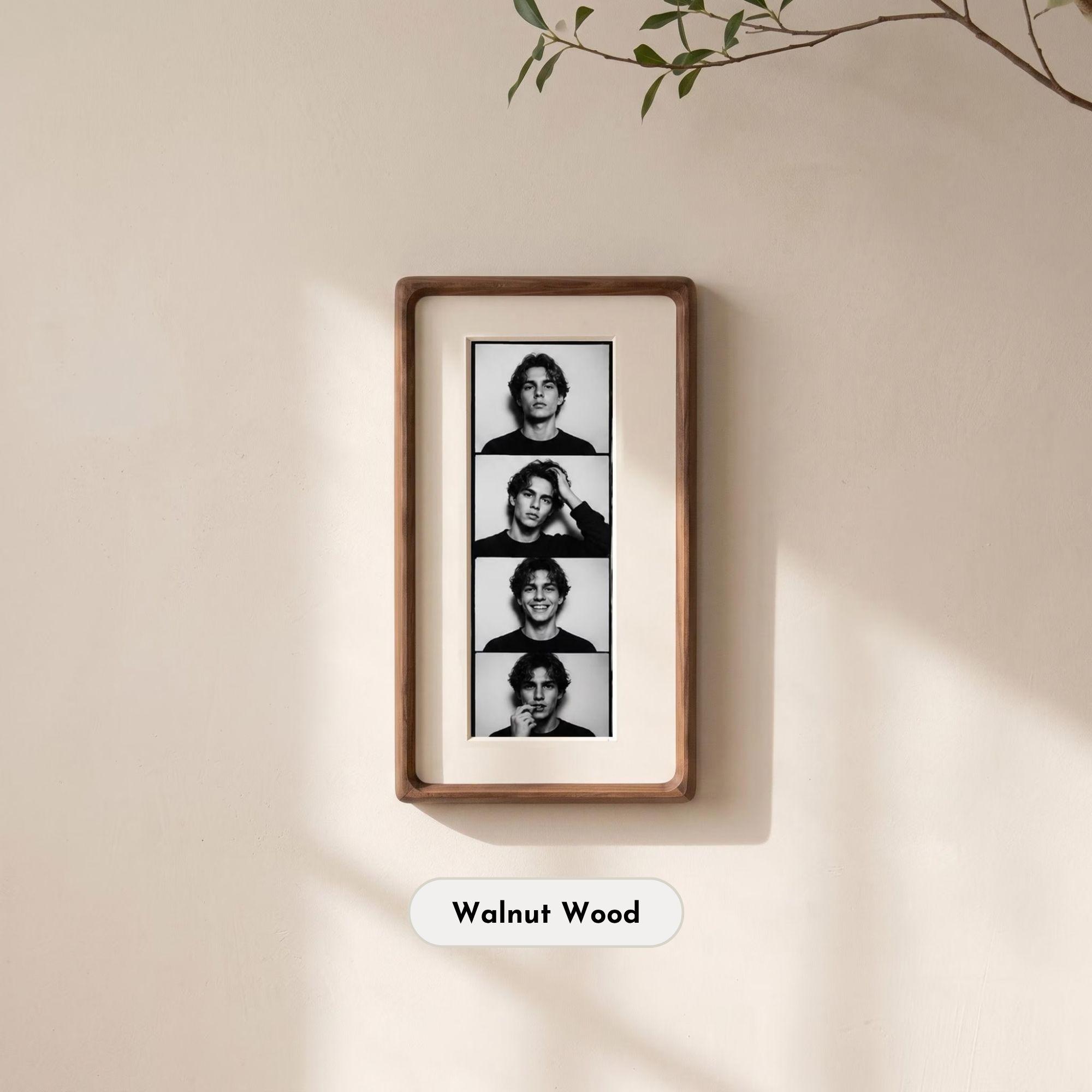 Personalized Photo Strip Frame, Solid Wood Picture Frame, Custom Photo Display