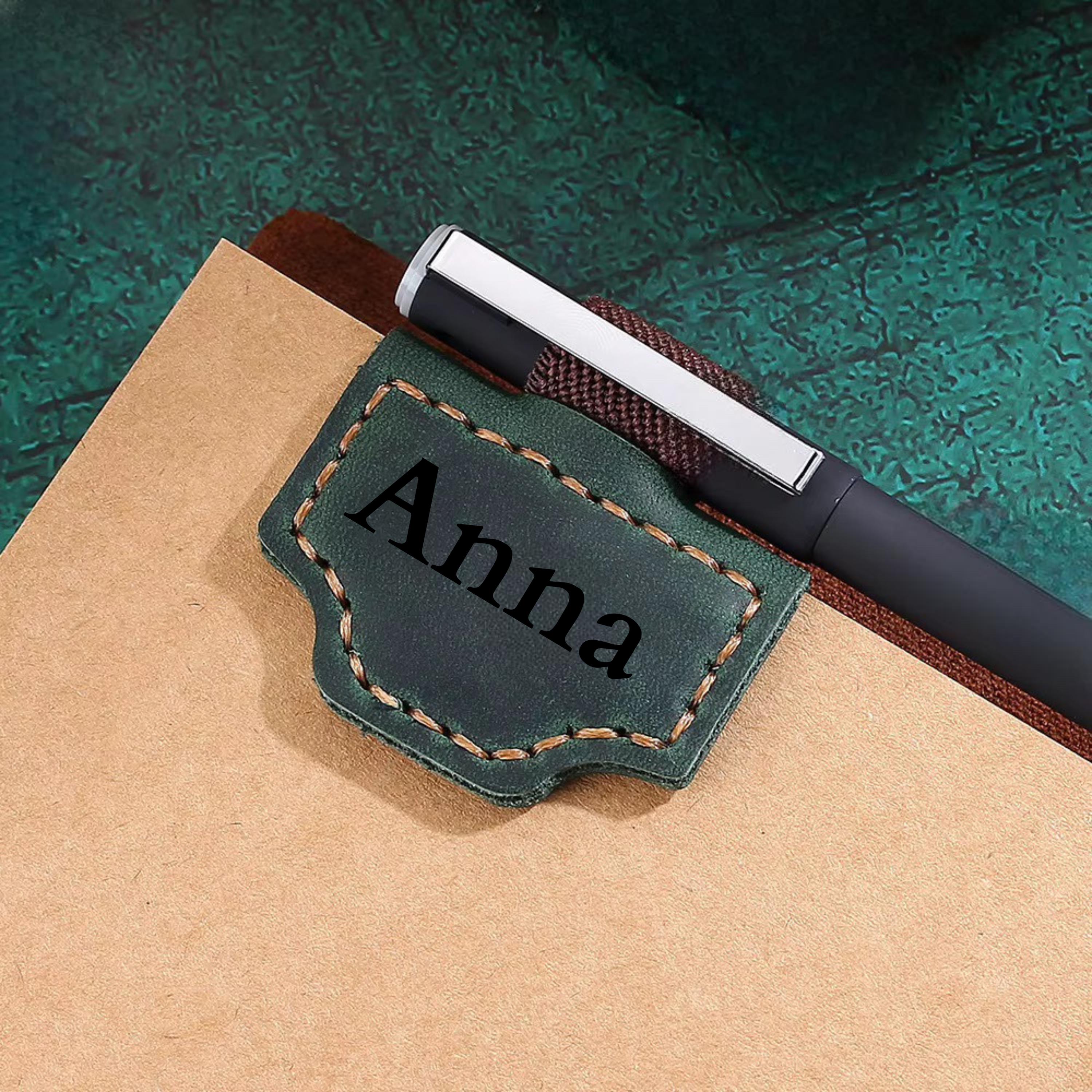 Leather bookmark color and engraving design options