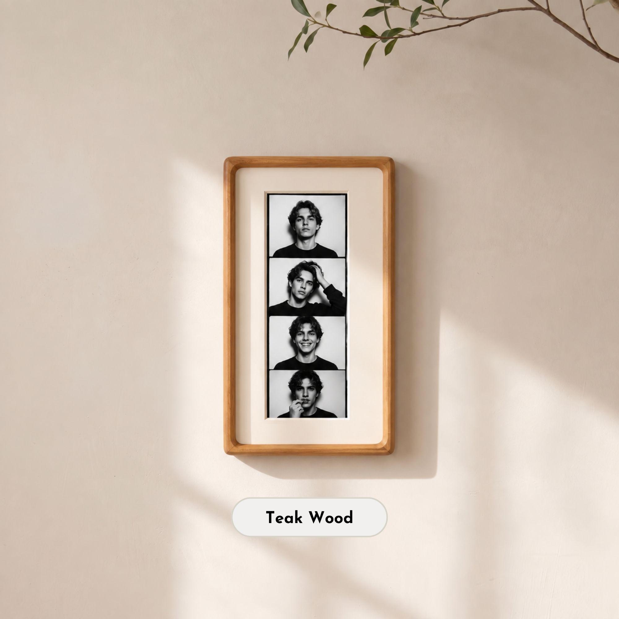 Personalized Photo Strip Frame, Solid Wood Picture Frame, Custom Photo Display