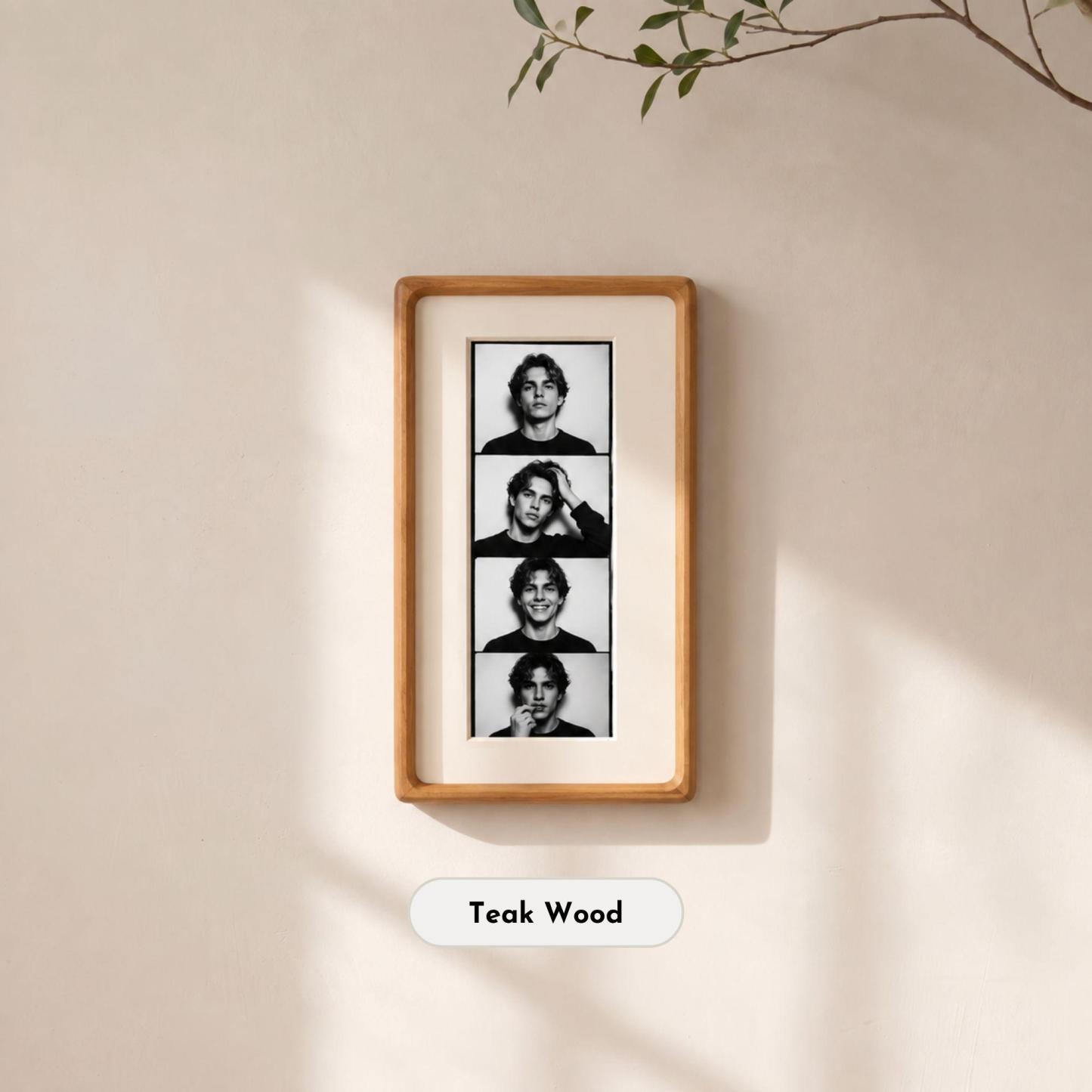 Personalized Photo Strip Frame, Solid Wood Picture Frame, Custom Photo Display