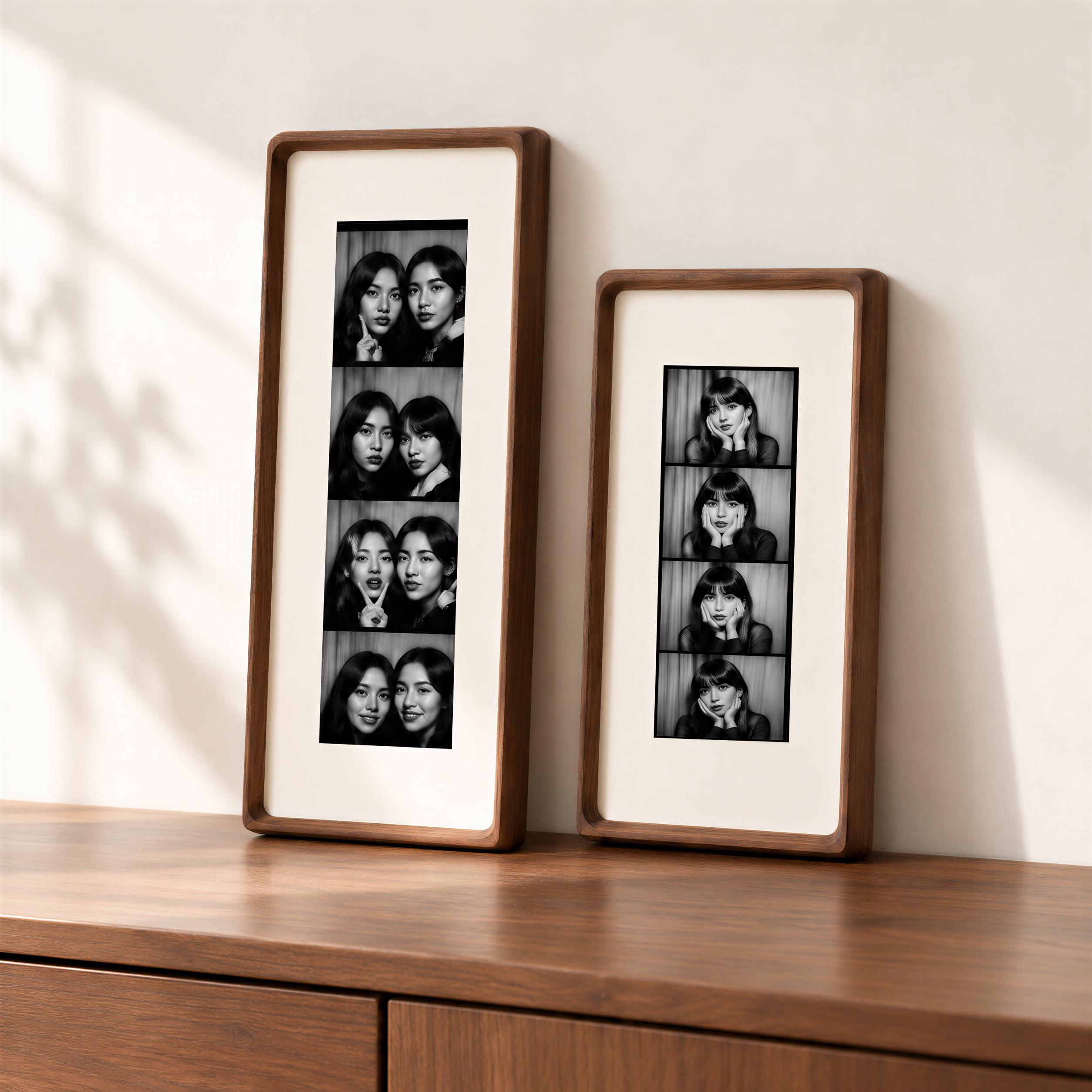 Personalized Photo Strip Frame, Solid Wood Picture Frame, Custom Photo Display