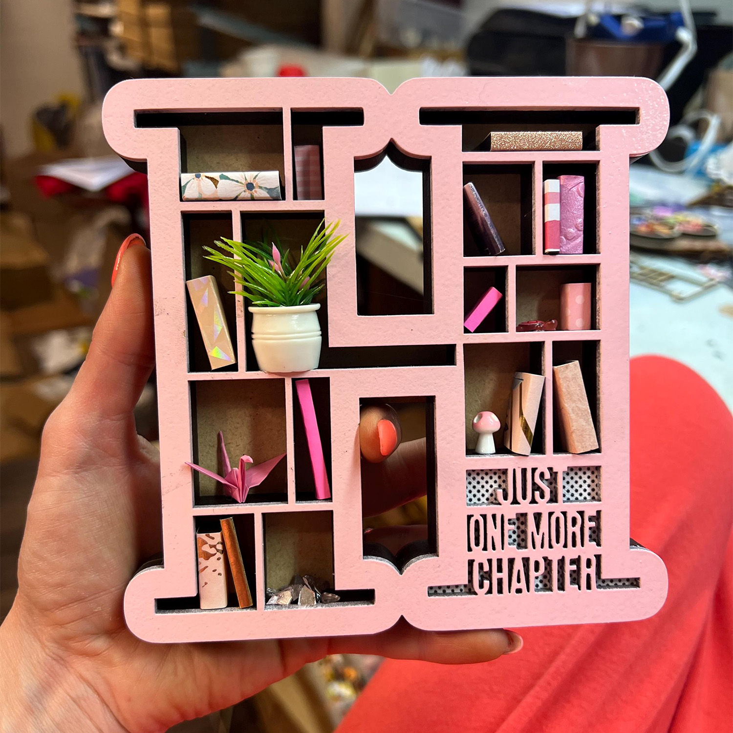 Personalized Initial Miniature Bookshelf, Custom Book Nook Decor for Book Lovers