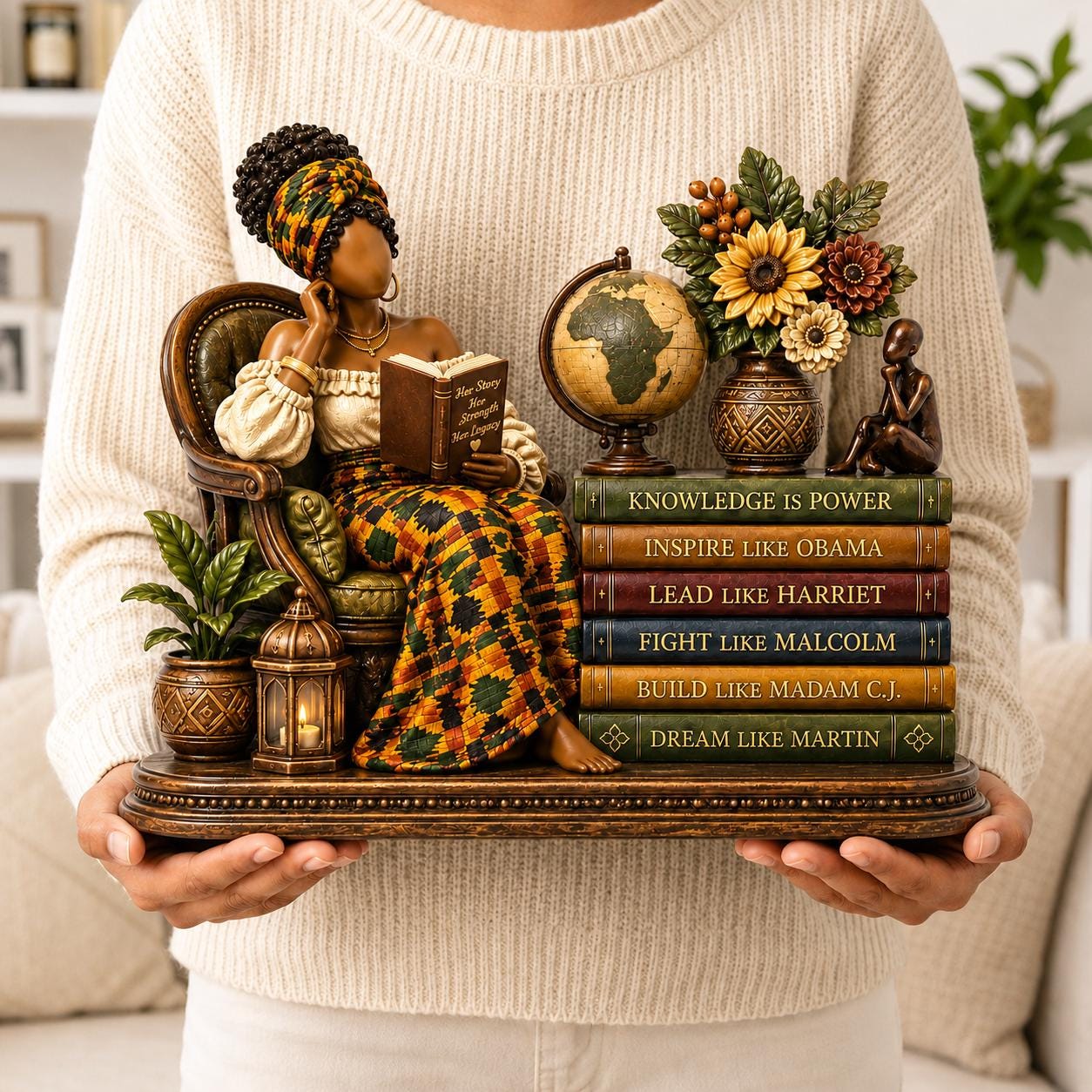 Personalized Black History Book Lover Plaque, Custom Wooden Reader Desk Decor