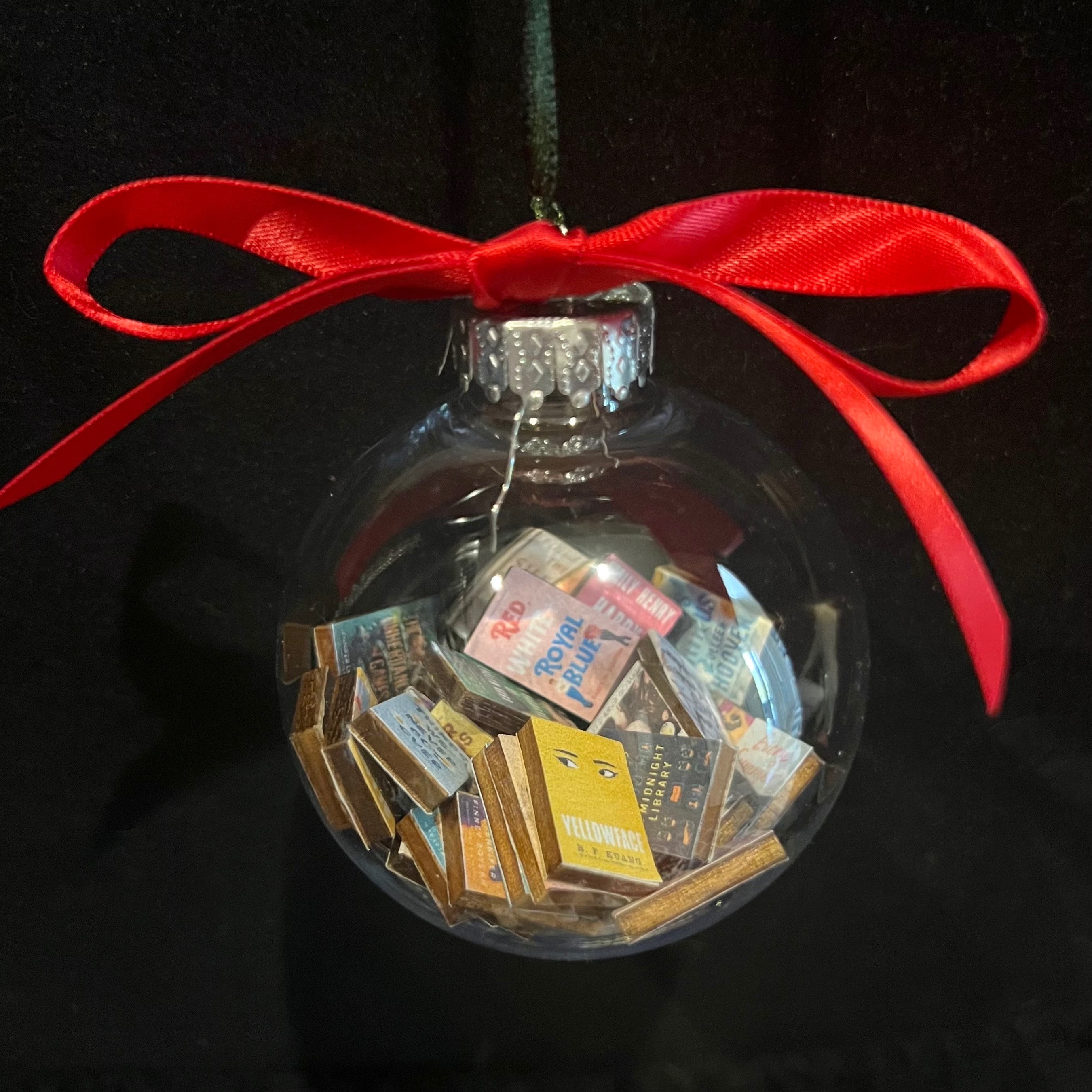 Personalized Year of Books Christmas Ornament, Custom Book Lover Keepsake