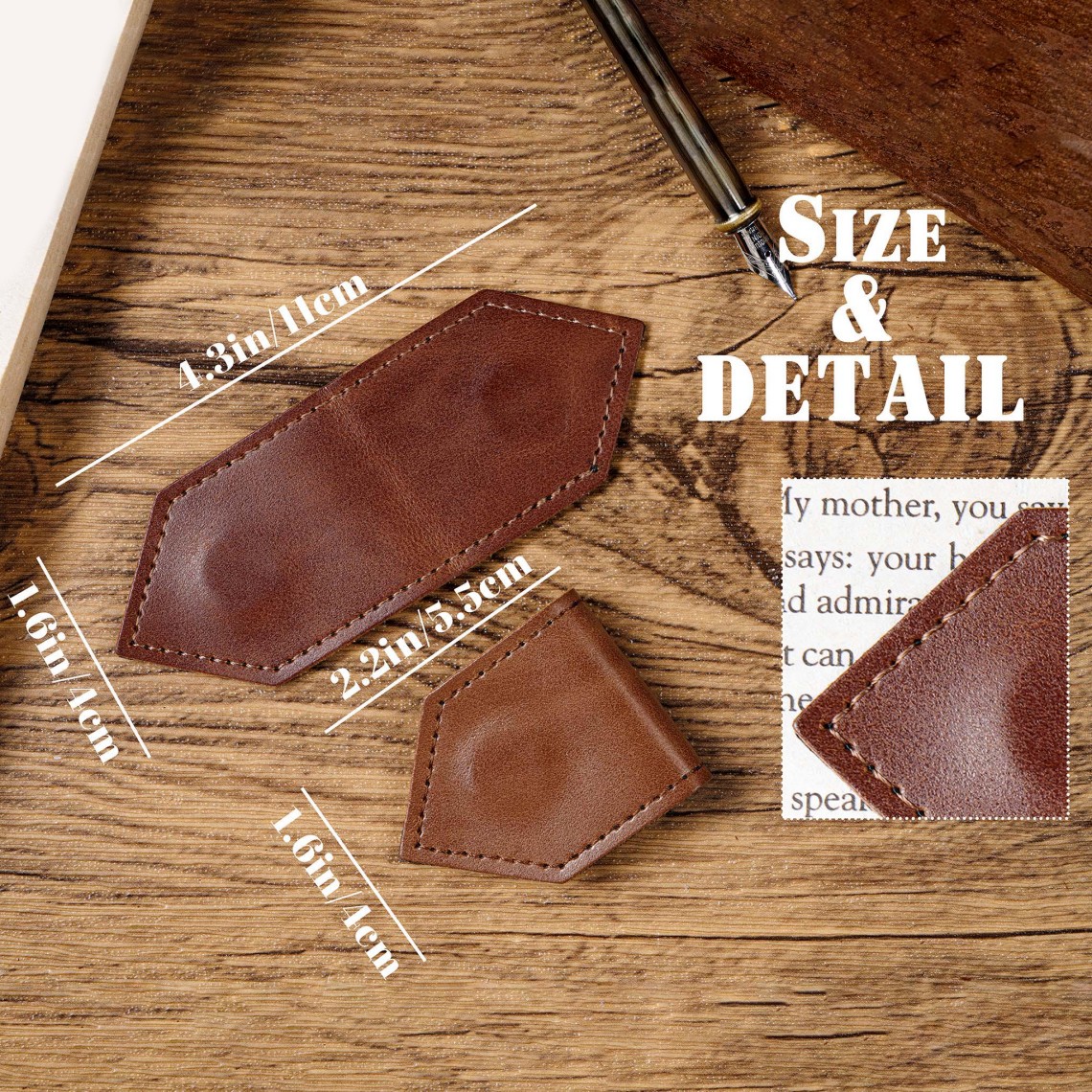 [Copy]Personalized Leather Magnetic Bookmark with Pen Holder, Custom Engraved Bookmark, Gift for Book Lovers