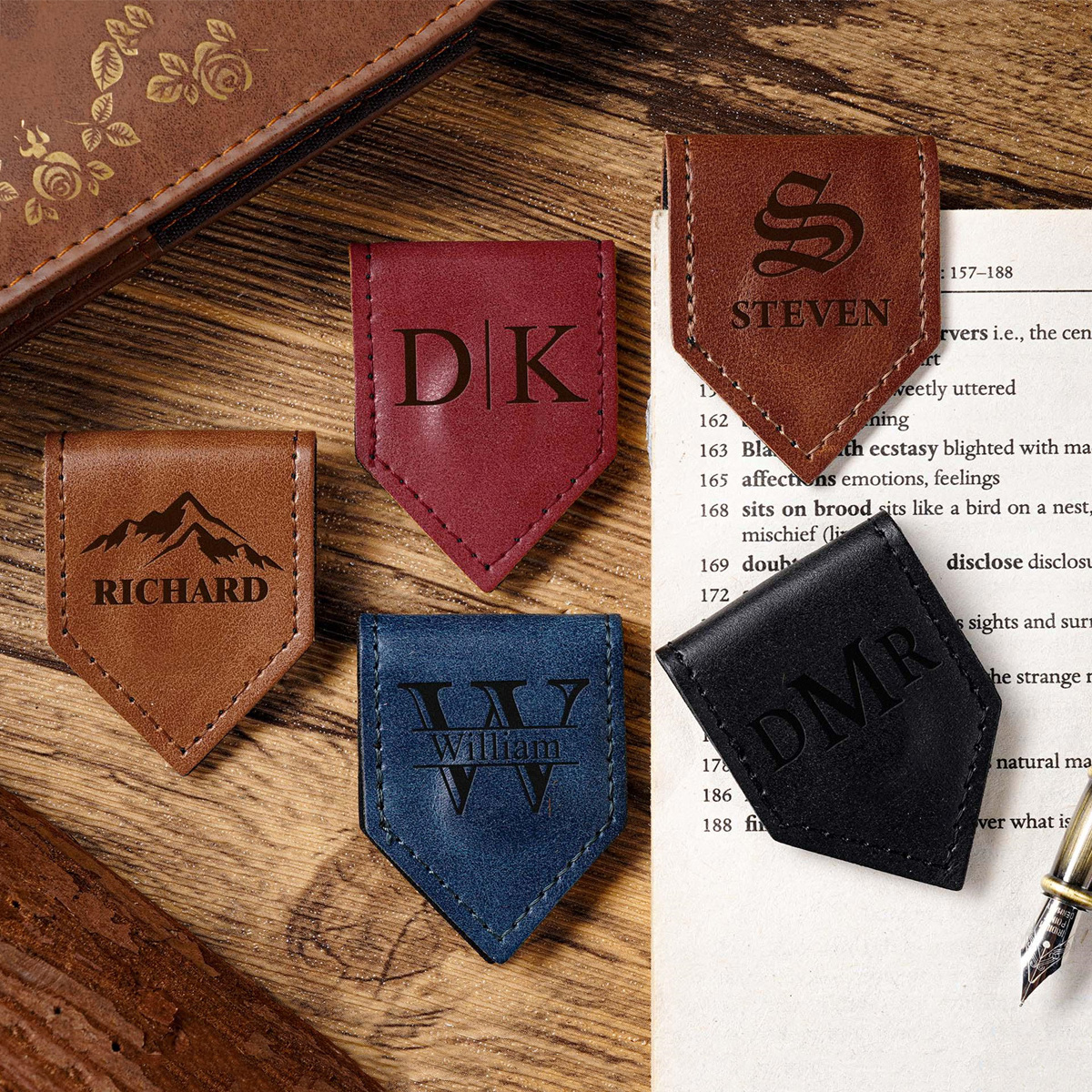 Personalized magnetic bookmark with custom engraving