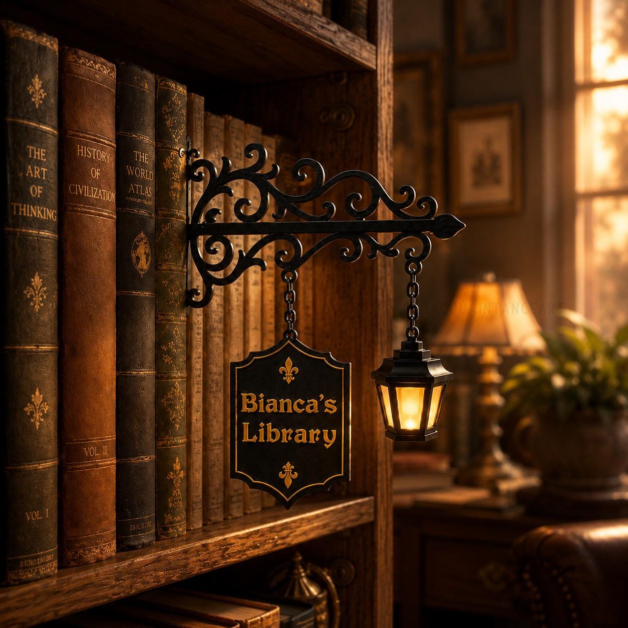 Personalized 3D Printed Ghost Bookshelf Lamp, Custom Library Decor