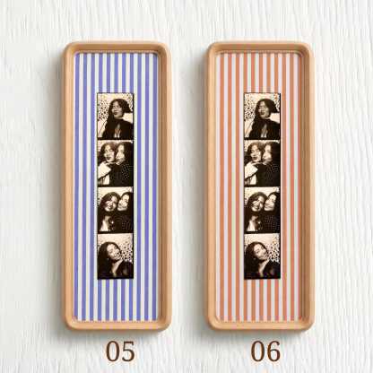 Personalized Photo Strip Frame, Fabric Mat Solid Wood Frame, Optional Photo Print
