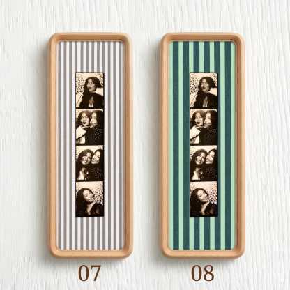 Personalized Photo Strip Frame, Fabric Mat Solid Wood Frame, Optional Photo Print