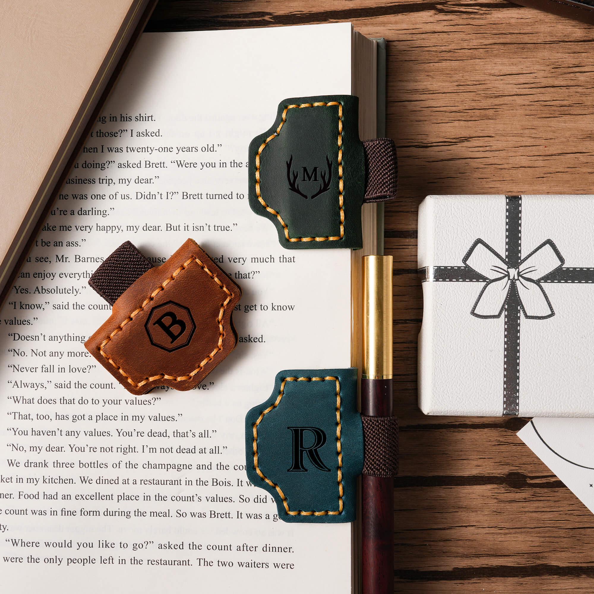 [Copy]Personalized Magnetic Leather Pen Holder, Custom Engraved Bookmark, Gift for Book Lovers
