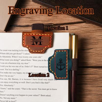 [Copy]Personalized Magnetic Leather Pen Holder, Custom Engraved Bookmark, Gift for Book Lovers